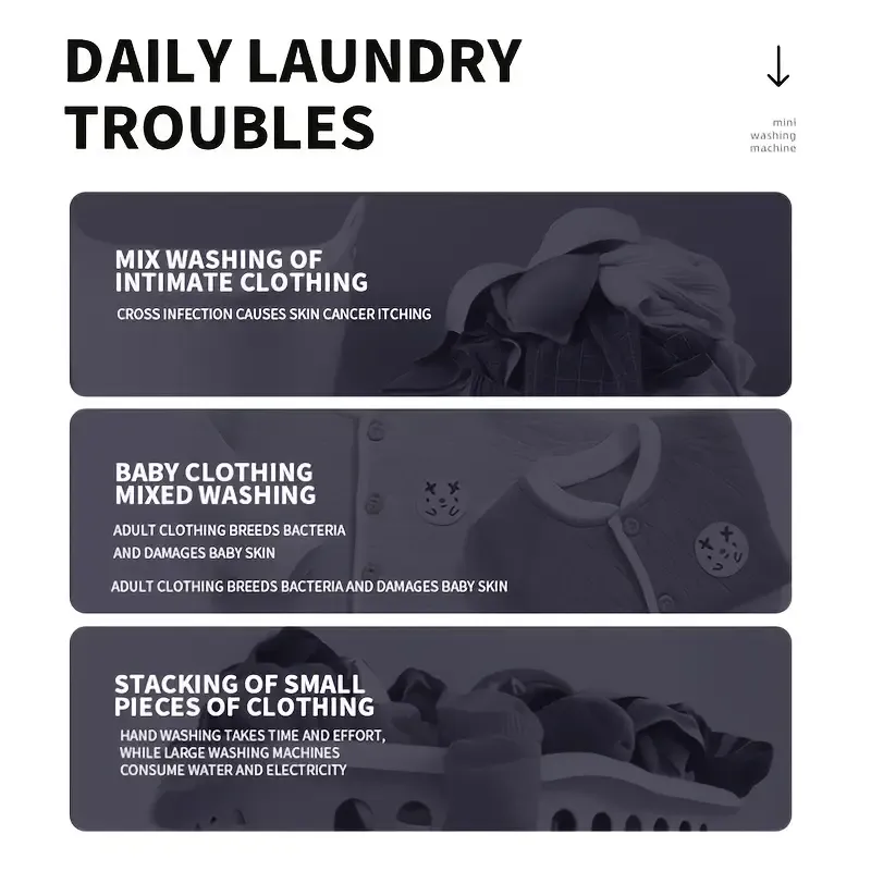 Mpow Folding Washing Machine - Portable Purple/Green