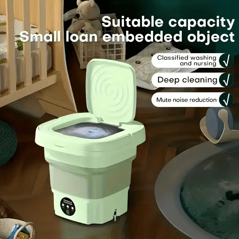 Mpow Folding Washing Machine - Portable Purple/Green
