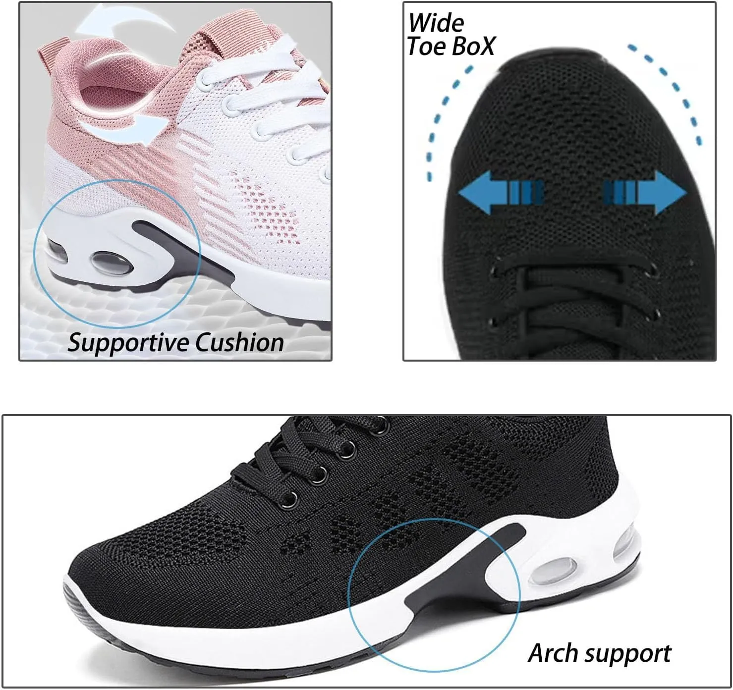 Musabela Orthopedic Shoes for Women - Arch Support, Ortho Pro Comfortwear Shoes, Slip-On Air Cushion Running Sneakers