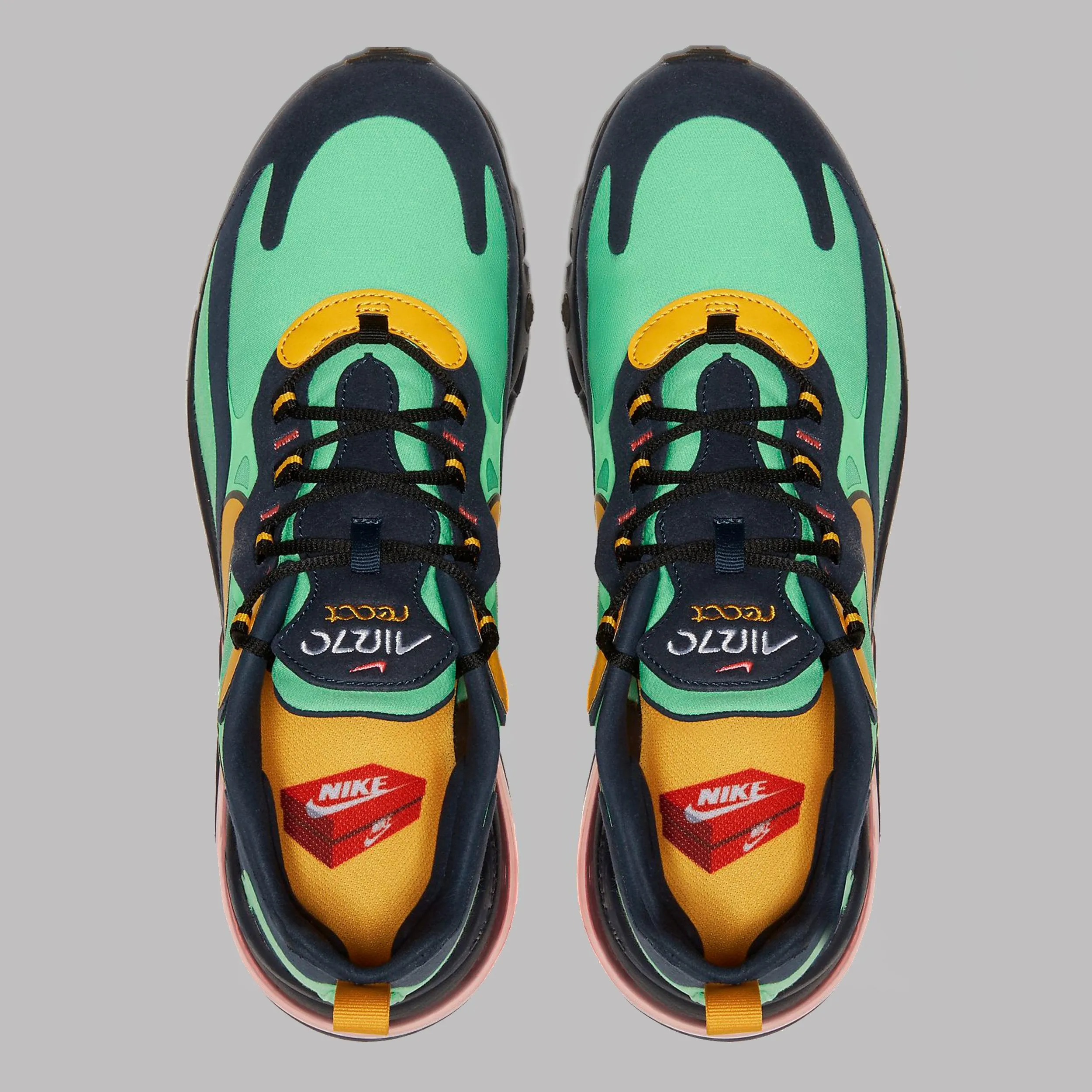Nike Air Max 270 React Pop Art (Electro Green / Yellow Ochre / Obsidan)