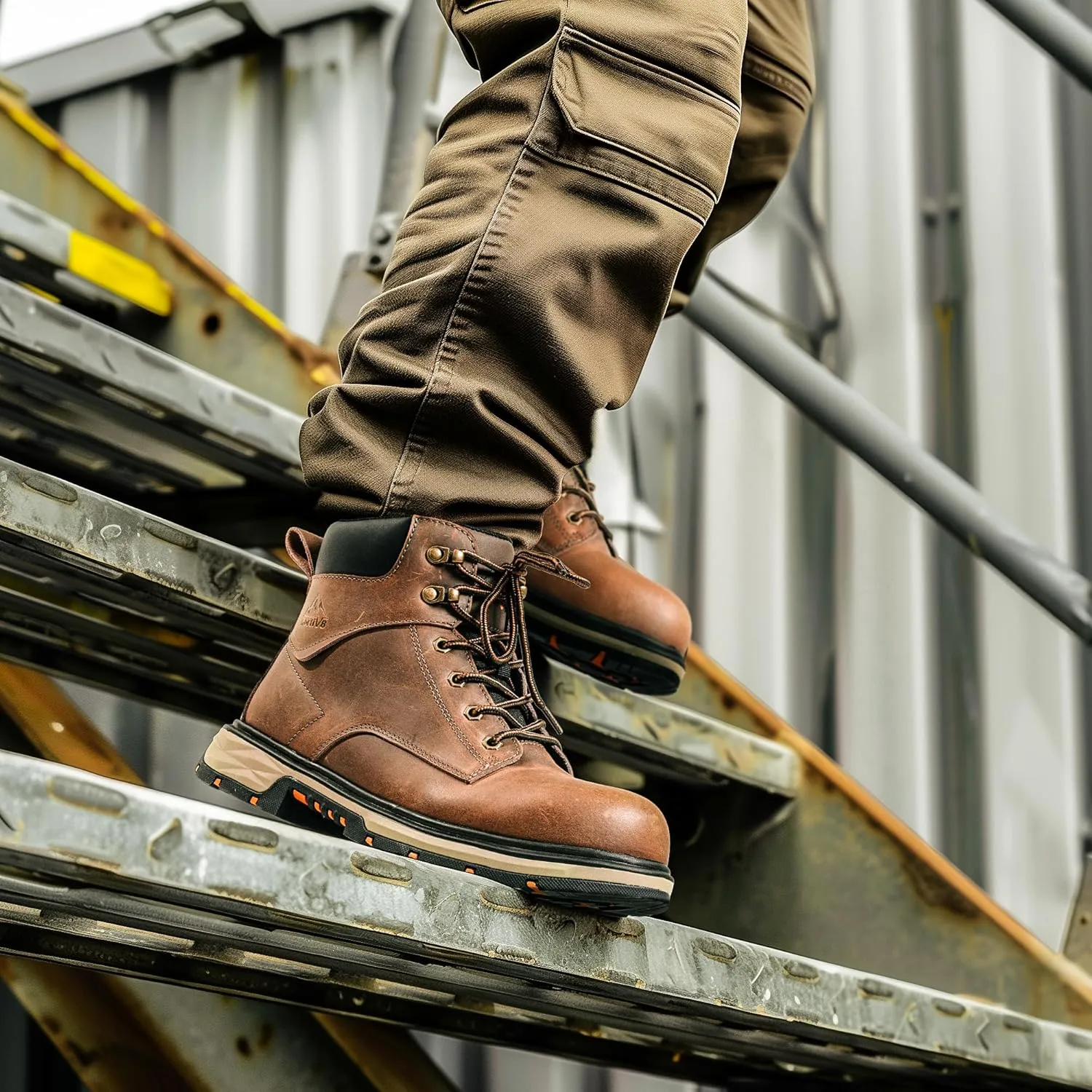 NORTIV 8 Steel Toe Work Boots for Men Waterproof Slip on Safety Construction Boots