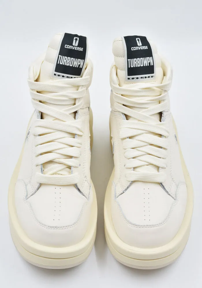 RICK OWENS DRKSHDW X CONVERSE DC02DX343 172R0 TURBOWPN MID-TOP SNEAKERS WHITE  (New season SS25)