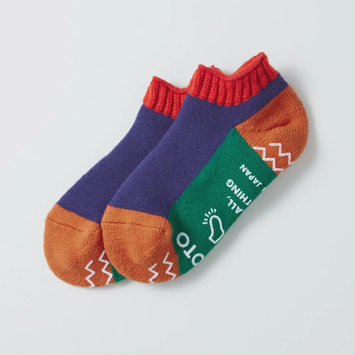 Rototo Red/Navy Slipper Sock