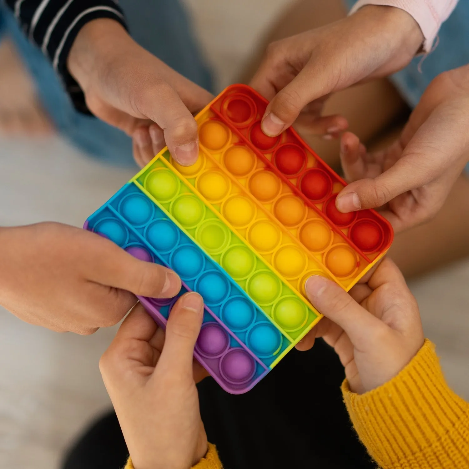 Square Popit Toy Special Needs Silicone Stress Relief Toy For Kids & Adult All Use  Toy