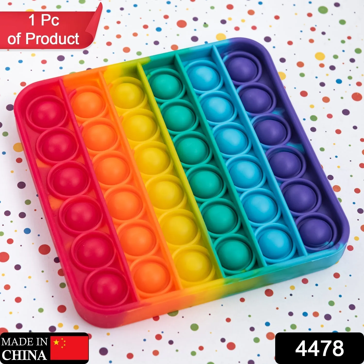 Square Popit Toy Special Needs Silicone Stress Relief Toy For Kids & Adult All Use  Toy