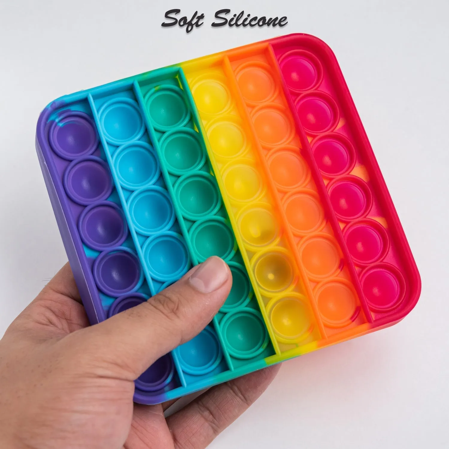 Square Popit Toy Special Needs Silicone Stress Relief Toy For Kids & Adult All Use  Toy