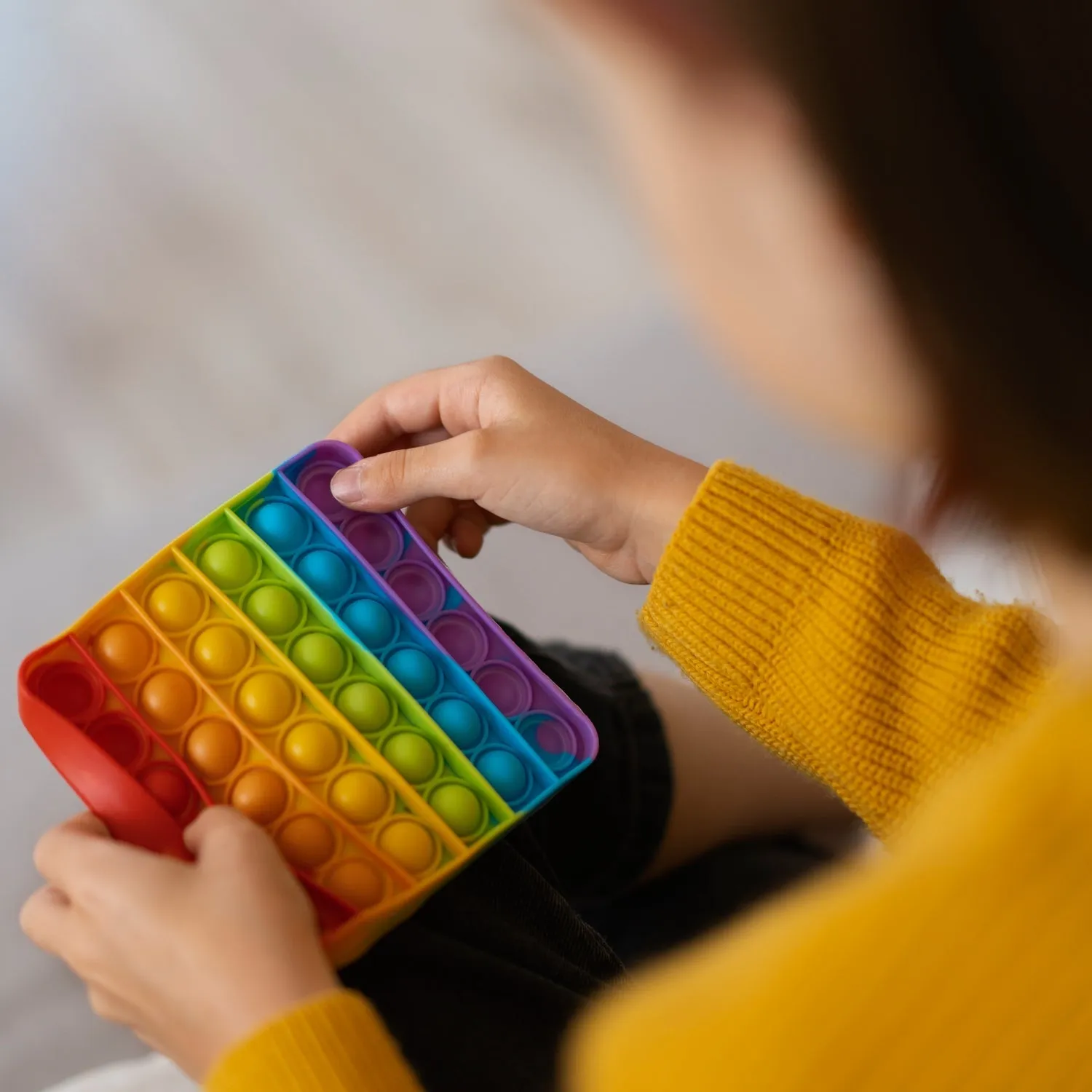 Square Popit Toy Special Needs Silicone Stress Relief Toy For Kids & Adult All Use  Toy