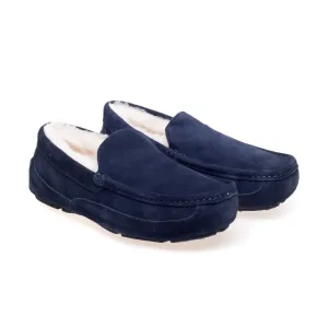 Steptronic Marlow Mens Navy Blue Suede Slippers