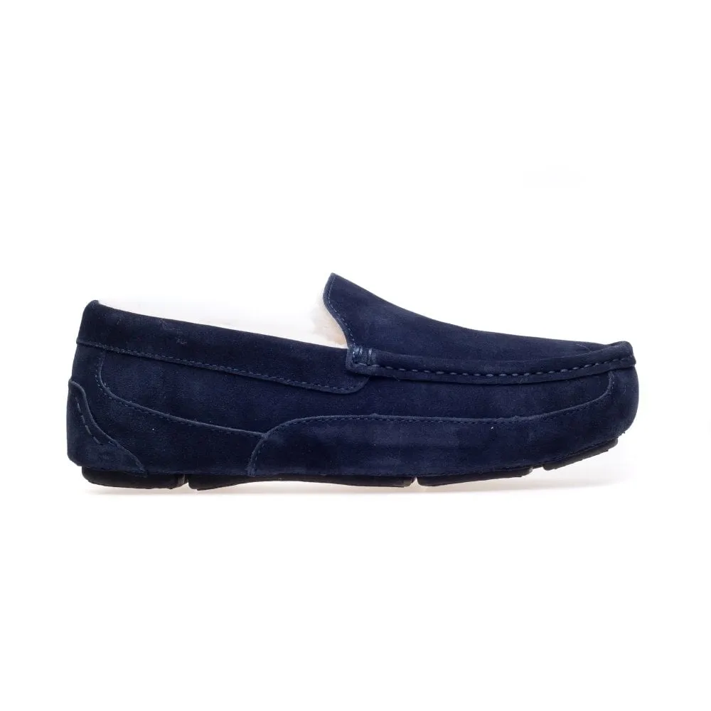 Steptronic Marlow Mens Navy Blue Suede Slippers