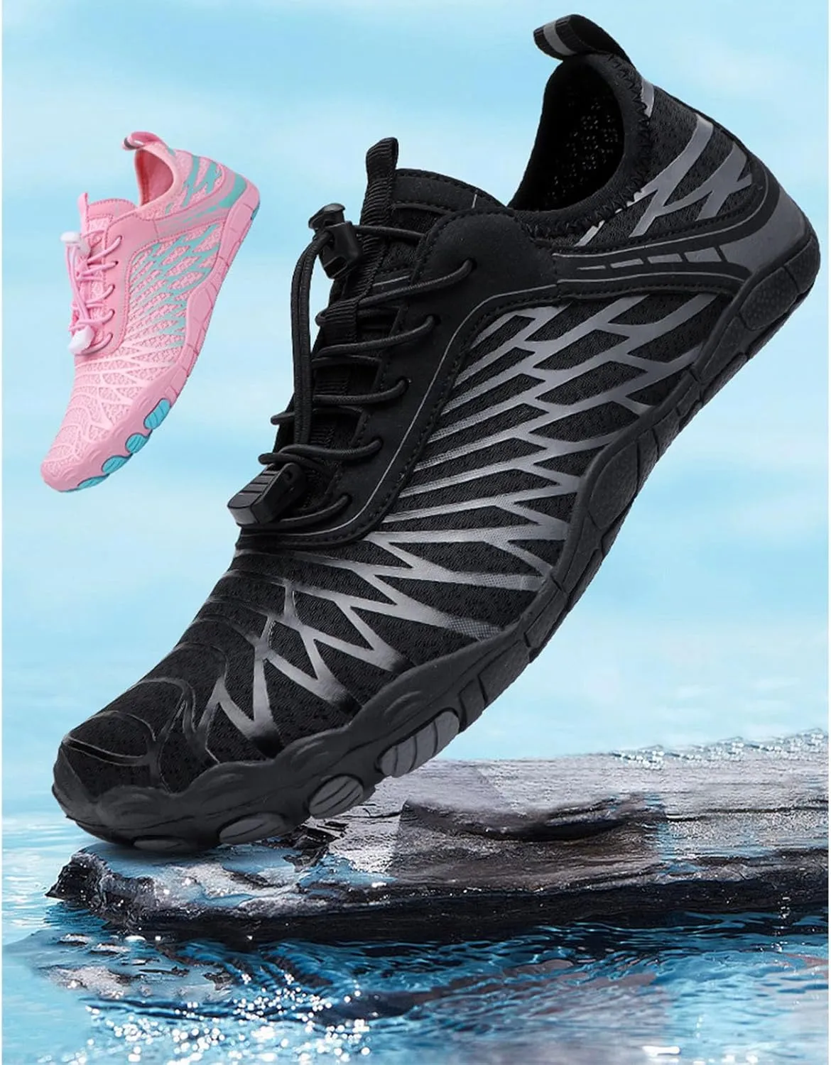 StoneLiquid Hike Barefoot Footwear Womens Men, Non-Slip Zero Drop Sole Trail Running Sneakers Wide Toe Box Shoes
