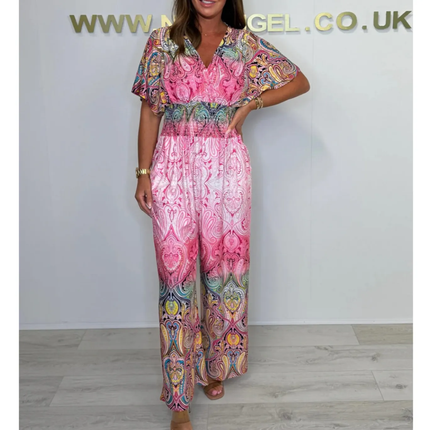  Summer Hot Sale 50% Off  Bohemian Print Wide Leg Jumpsuit