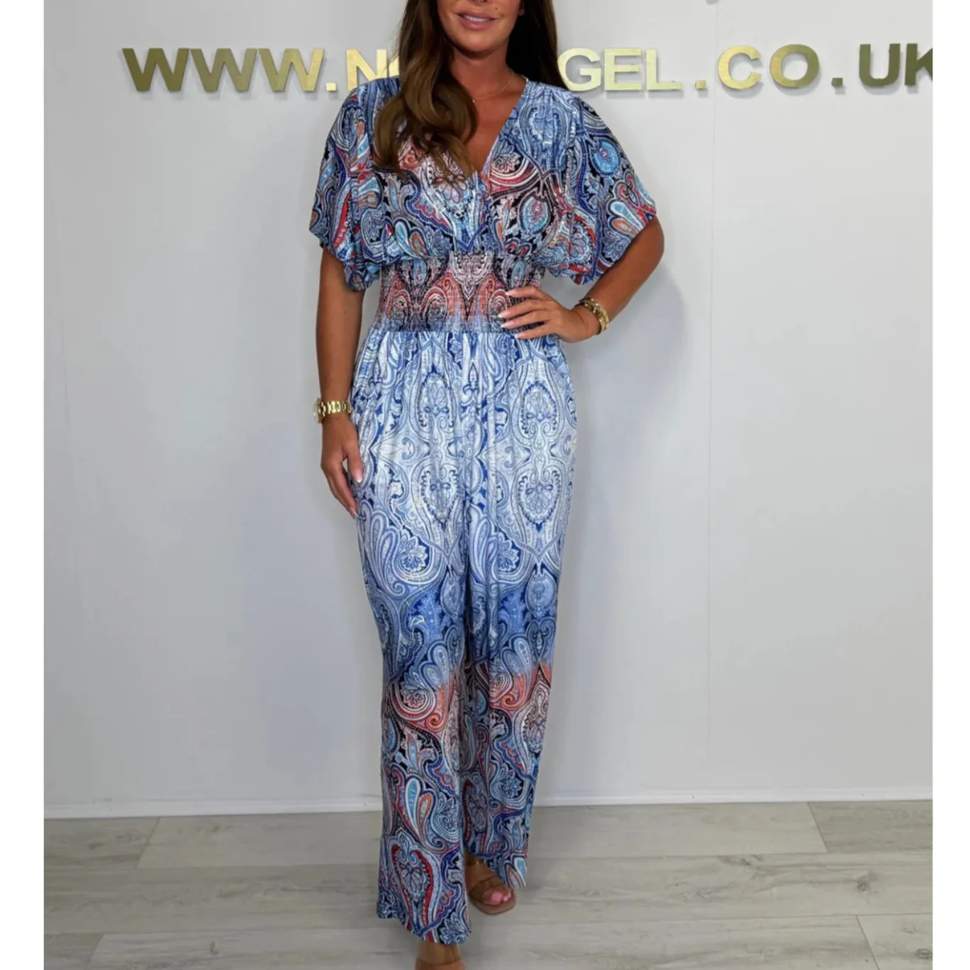  Summer Hot Sale 50% Off  Bohemian Print Wide Leg Jumpsuit