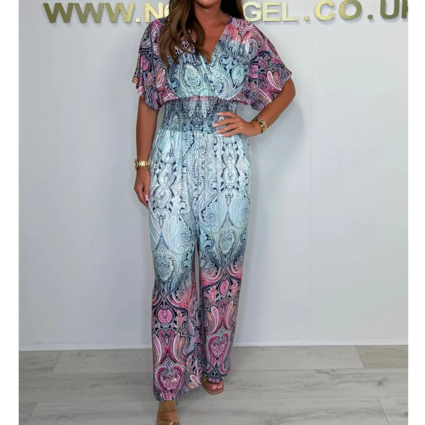  Summer Hot Sale 50% Off  Bohemian Print Wide Leg Jumpsuit