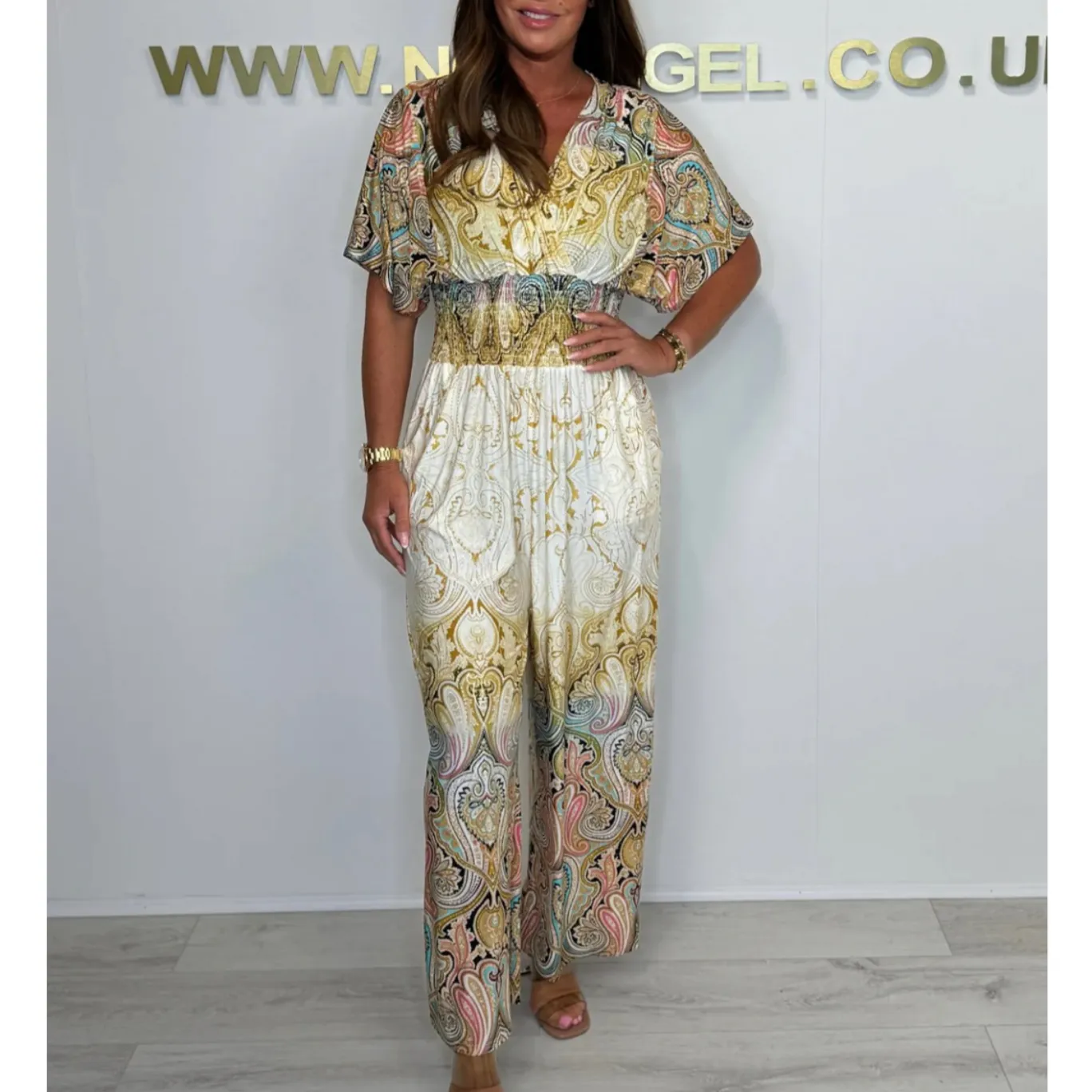  Summer Hot Sale 50% Off  Bohemian Print Wide Leg Jumpsuit