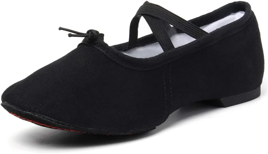 TINRYMX Women Canvas Latin Dance Shoes Ballroom Character Teacher Shoes