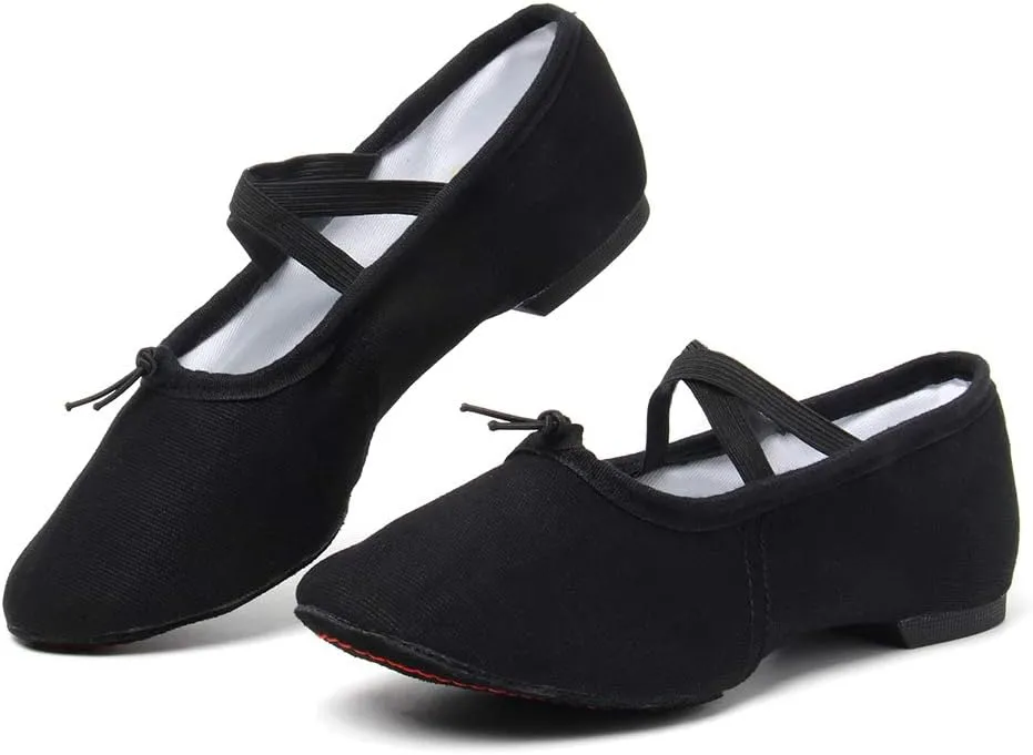 TINRYMX Women Canvas Latin Dance Shoes Ballroom Character Teacher Shoes