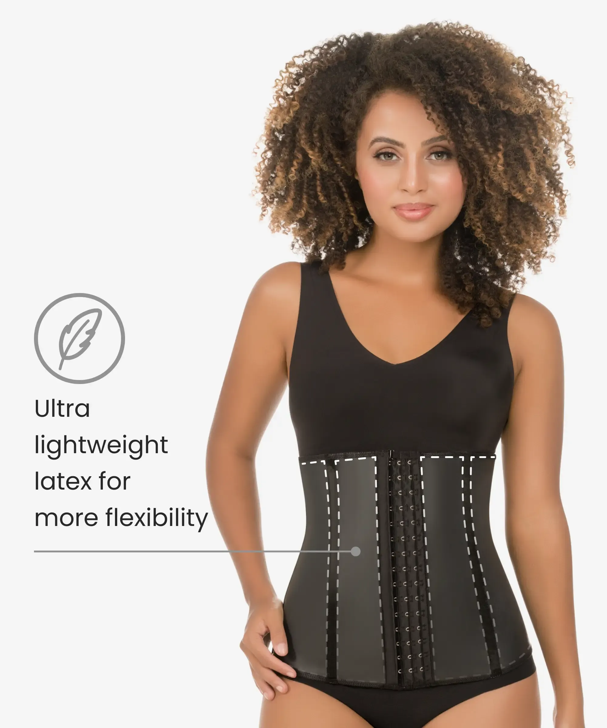Ultra-lightweight compression latex waist cincher - Style 1320