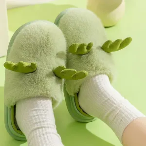 Wholesale cute winter warm non-slip confinement shoes indoor couple fur slippers