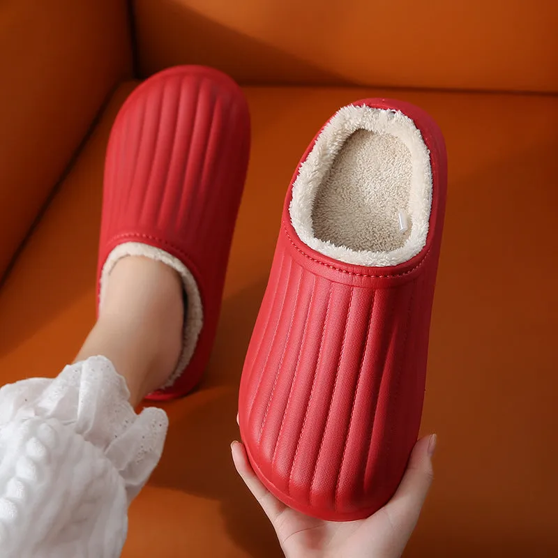 Wholesale New EVA Autumn and Winter Outer Wear Plush Warm Waterproof Thick-soled Anti-slip Cotton Slippers