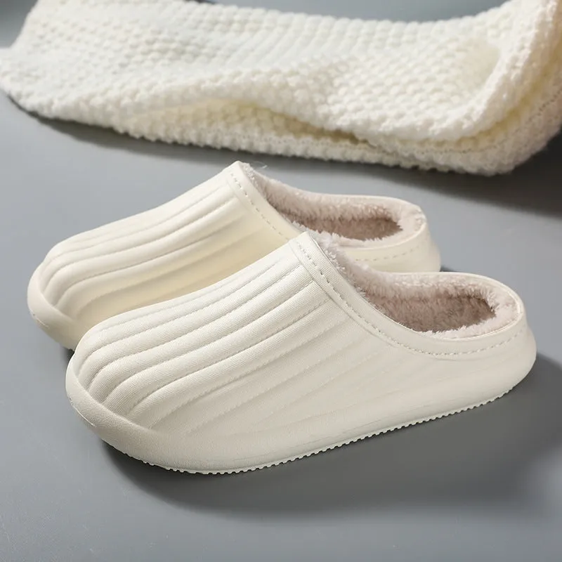 Wholesale New EVA Autumn and Winter Outer Wear Plush Warm Waterproof Thick-soled Anti-slip Cotton Slippers