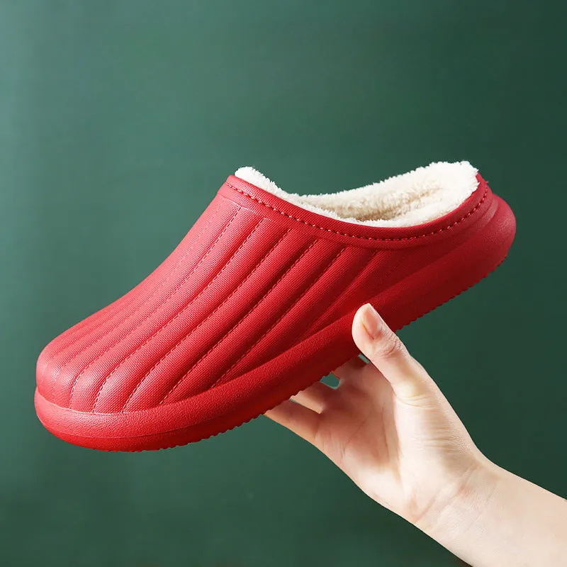 Wholesale New EVA Autumn and Winter Outer Wear Plush Warm Waterproof Thick-soled Anti-slip Cotton Slippers