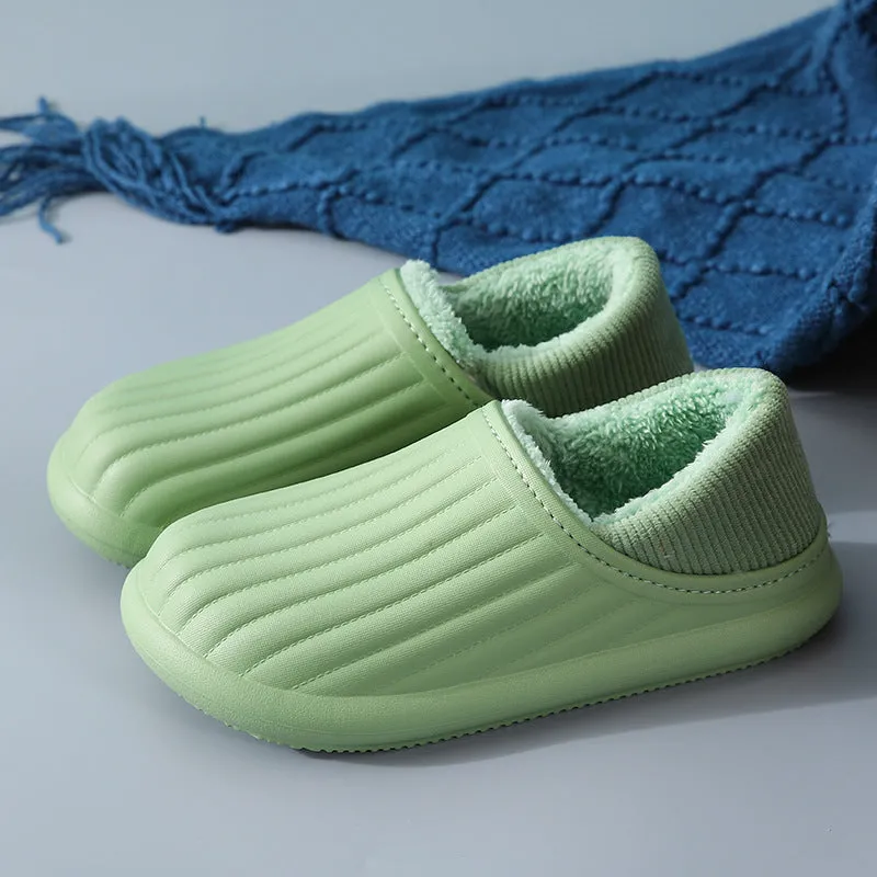 Wholesale New EVA Autumn and Winter Outer Wear Plush Warm Waterproof Thick-soled Anti-slip Cotton Slippers
