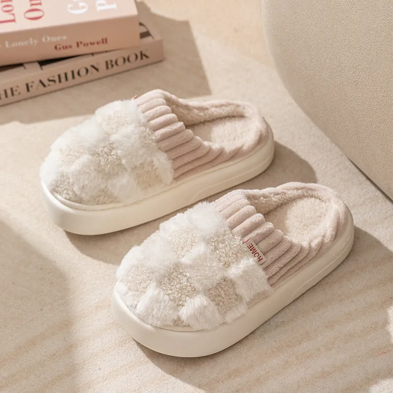 Wholesale Winter Indoor Warm Plus Fleece Couple Thick-soled Slippers