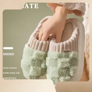 Wholesale Winter Indoor Warm Plus Fleece Couple Thick-soled Slippers