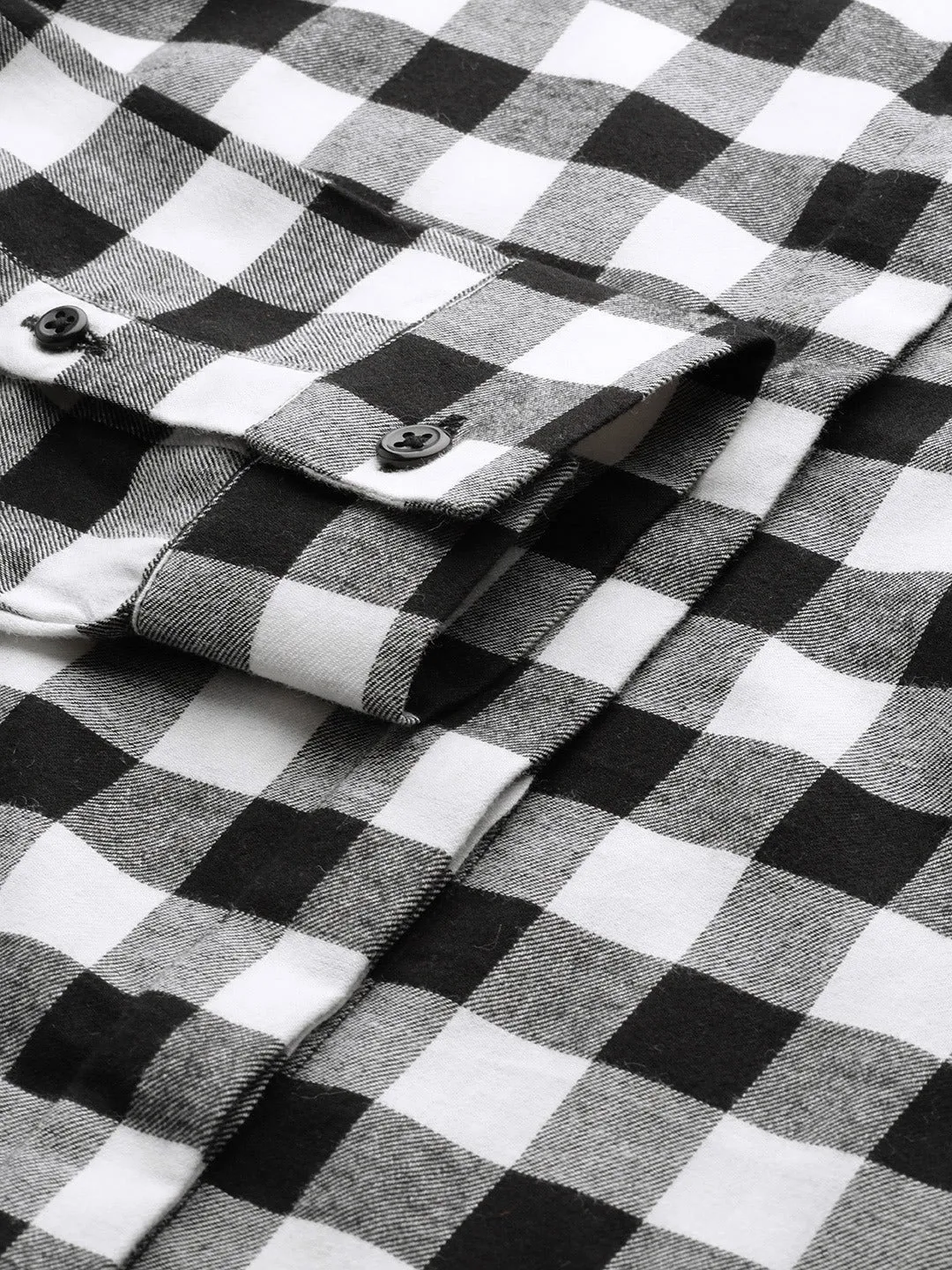Women White Checks Pure Cotton Slim Fit Formal Shirt