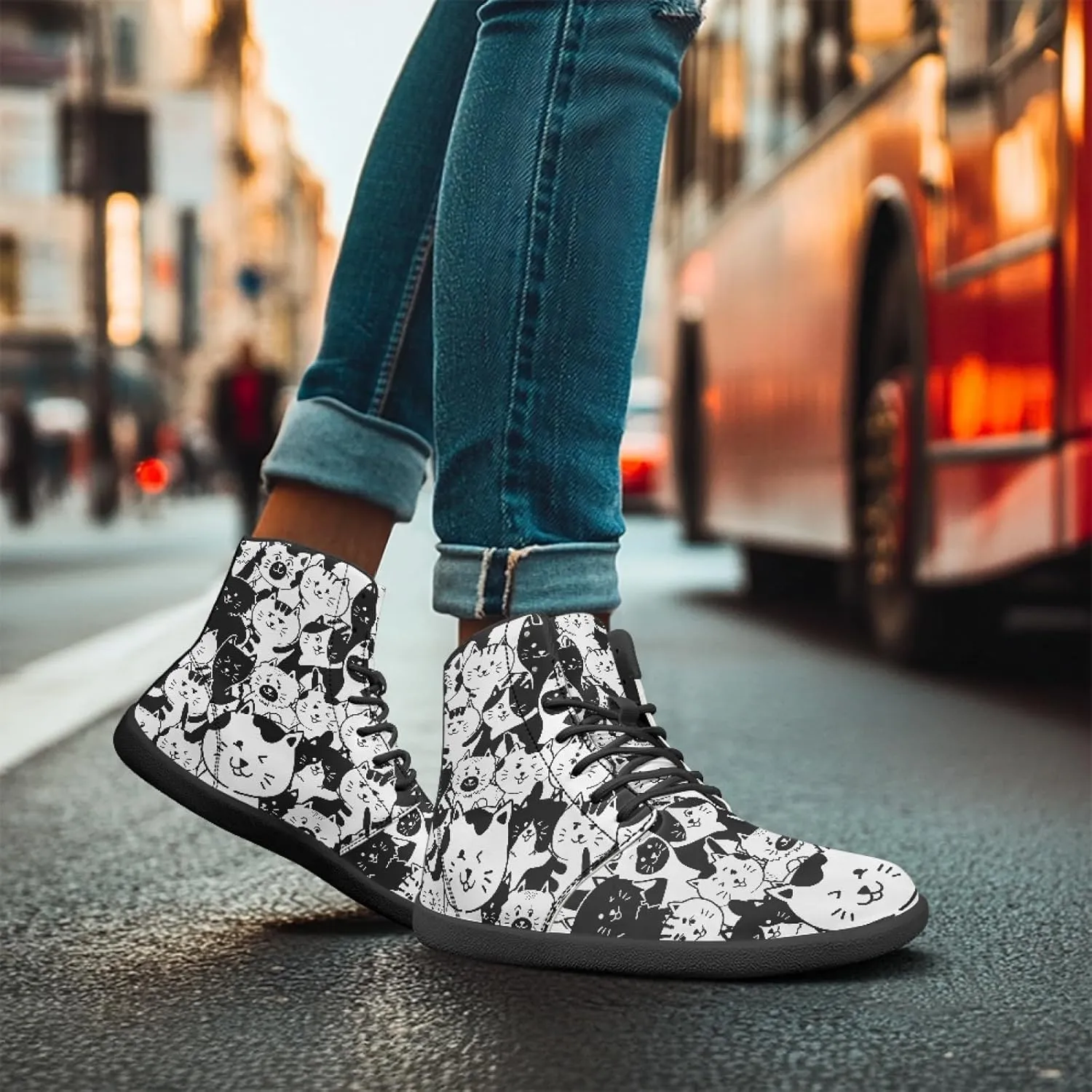 Women's Barefoot Shoes Men's Waterproof High Top Walking Shoes Wide Toe Box Zero Drop Hiking Sneakers