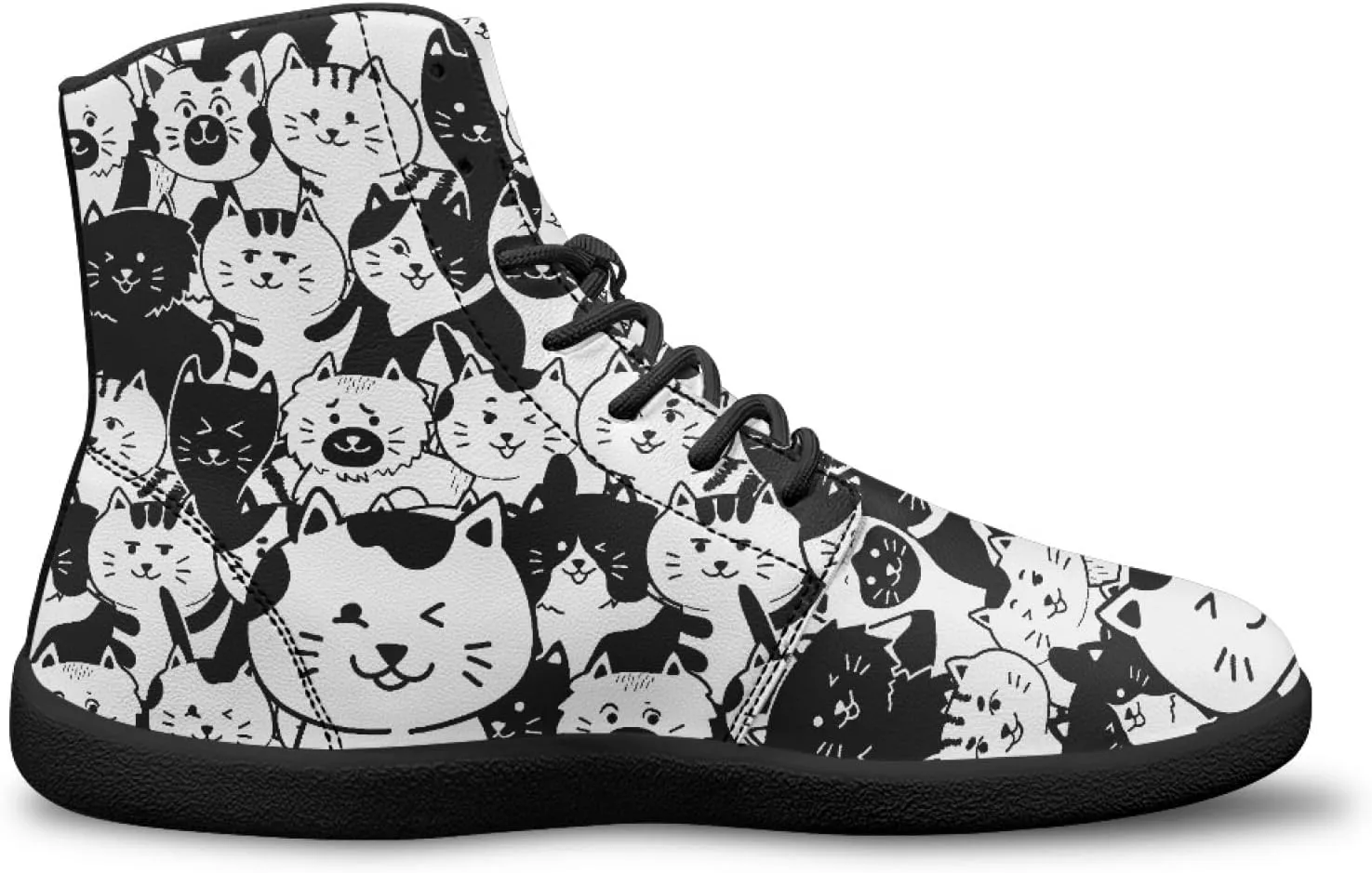 Women's Barefoot Shoes Men's Waterproof High Top Walking Shoes Wide Toe Box Zero Drop Hiking Sneakers
