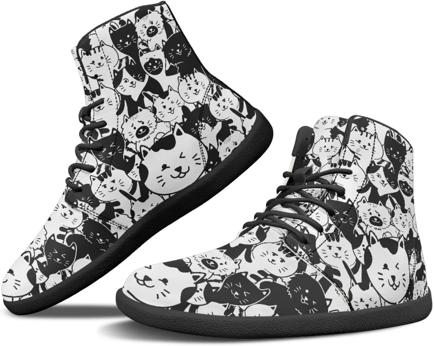 Women's Barefoot Shoes Men's Waterproof High Top Walking Shoes Wide Toe Box Zero Drop Hiking Sneakers