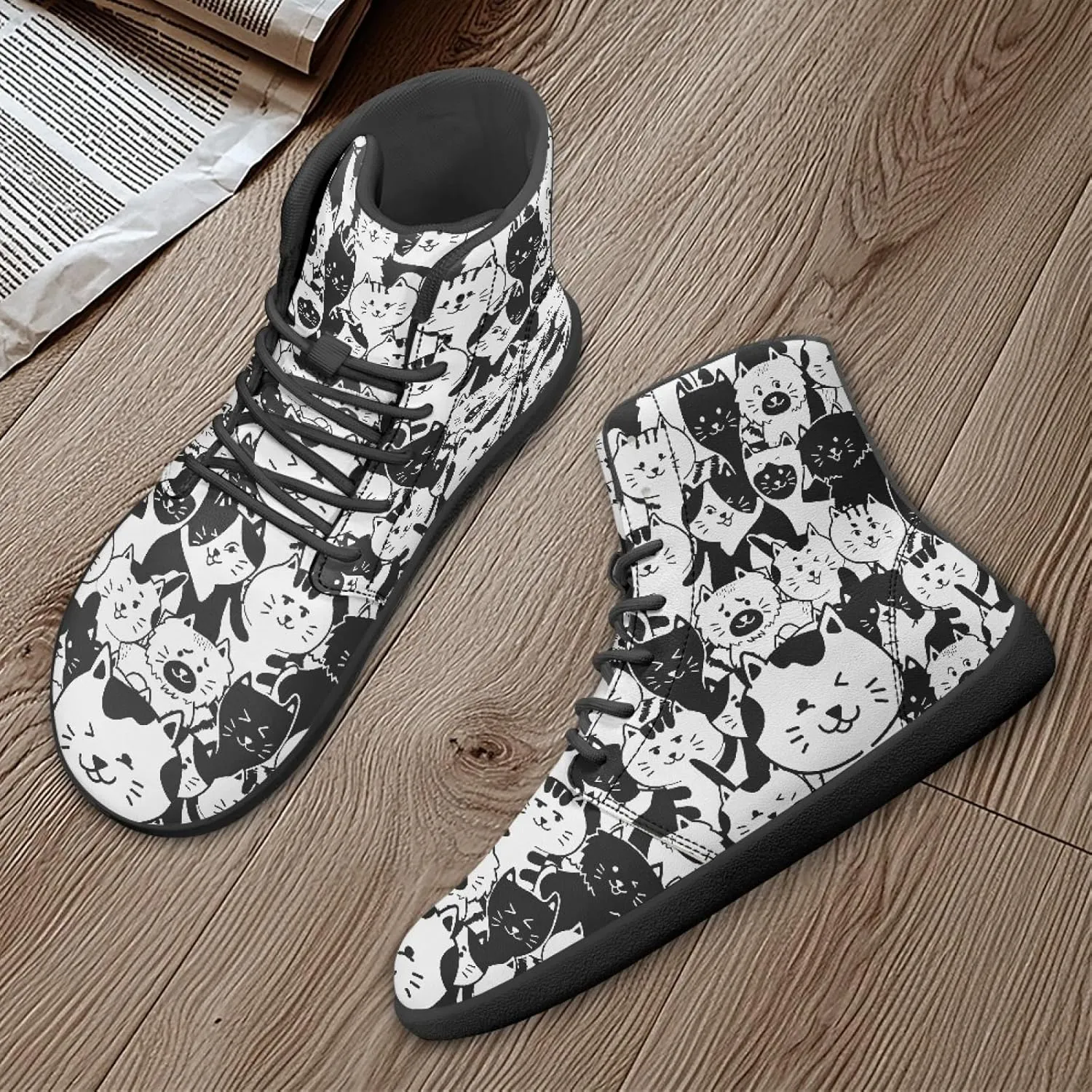 Women's Barefoot Shoes Men's Waterproof High Top Walking Shoes Wide Toe Box Zero Drop Hiking Sneakers