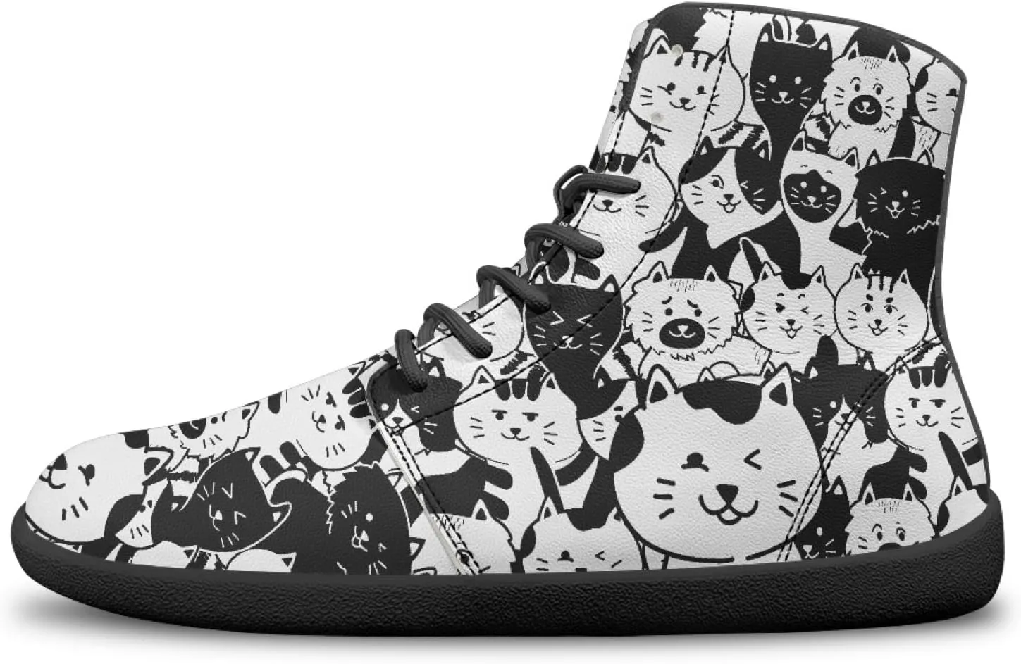 Women's Barefoot Shoes Men's Waterproof High Top Walking Shoes Wide Toe Box Zero Drop Hiking Sneakers