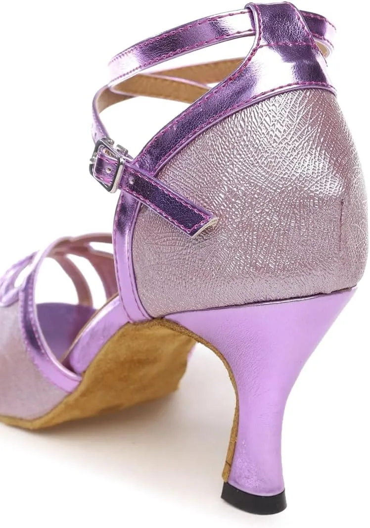Women's Open Toe Latin Ballroom Dance Shoes Rumba Party Wedding Tango Dance Sandals QRX036