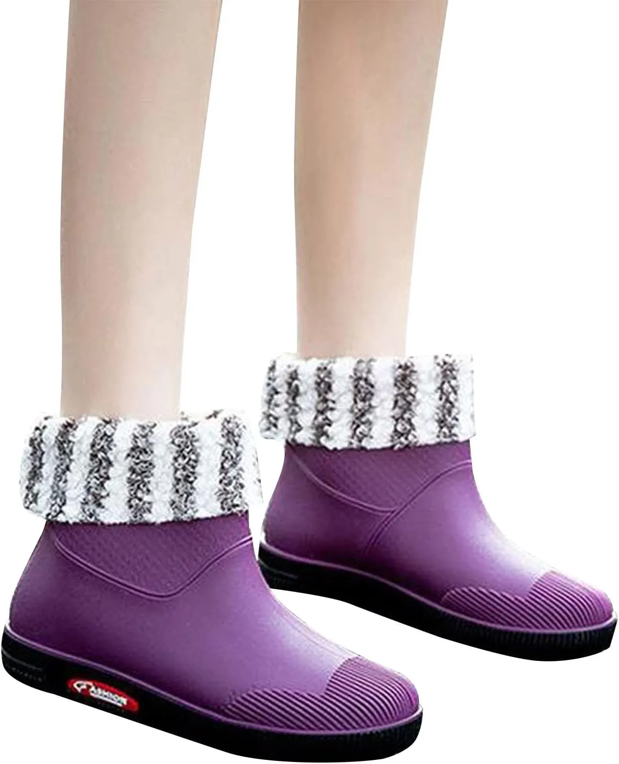 Womens Rain Boots Mid Calf Warm Lined Mens Grounded Footwear Fall Booties 2024 Orthopedic Barefoot Shoes Women Rain Boots Black Waterproof Mid Calf Womens Hiking Boots