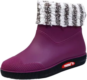 Womens Rain Boots Mid Calf Warm Lined Mens Grounded Footwear Fall Booties 2024 Orthopedic Barefoot Shoes Women Rain Boots Black Waterproof Mid Calf Womens Hiking Boots