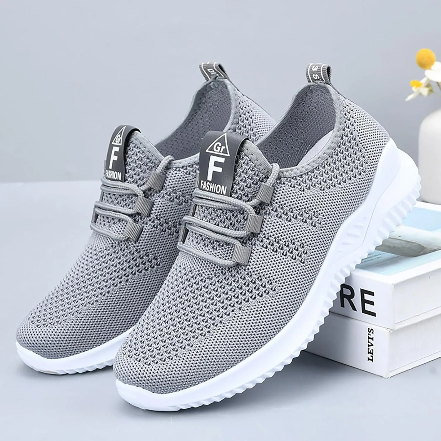 Womens Slip On Walking Shoes Non Slip Running Shoes Breathable Workout Lightweight Sneakers Sports Shoes for Woman