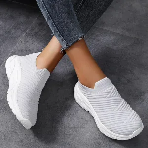 Womens Walking Shoes Mesh Sock Shoe Breathable Slip On Fashion Sneakers Comfortable Athletic Workout Tennis Running Sneakers Non Slip Sock Casual
