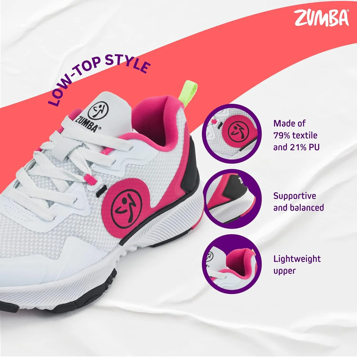 ZUMBA Womens Train Dance Cardio Sneakers
