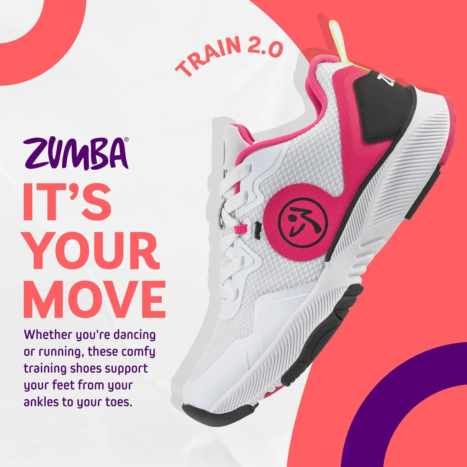 ZUMBA Womens Train Dance Cardio Sneakers
